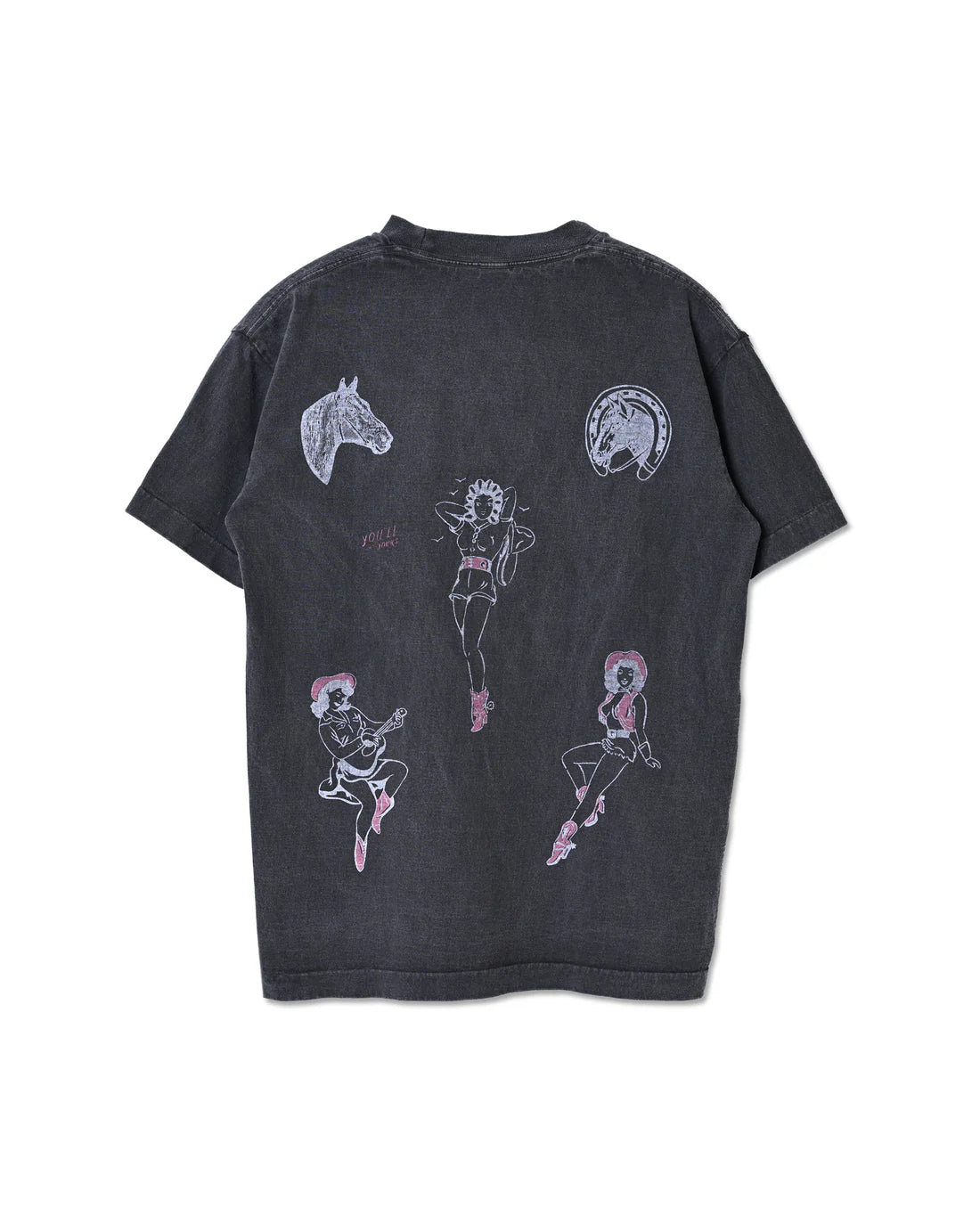 UNISON SPECIAL GIANT TUBE PG PRINT S/S TEE(TEXAS) - BLACK