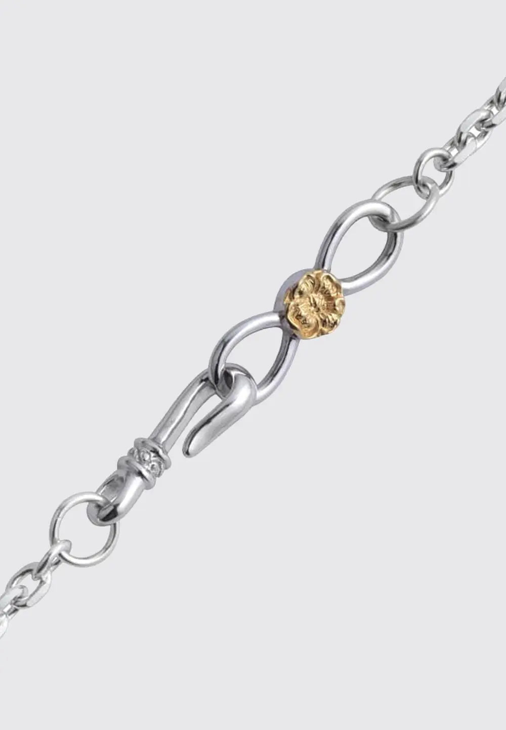 SAAD POPPY END HOOK SILVER 925 K24 (24K) GOLD PLATED NECKLACE PARTS - No Color