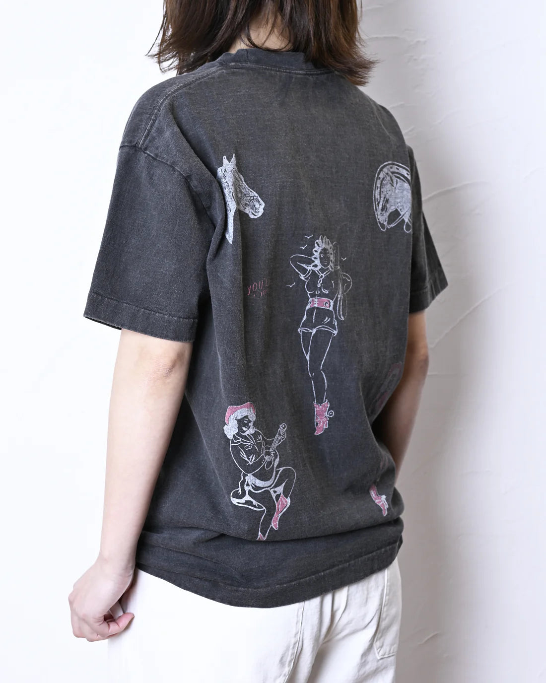 UNISON SPECIAL GIANT TUBE PG PRINT S/S TEE(TEXAS) - BLACK