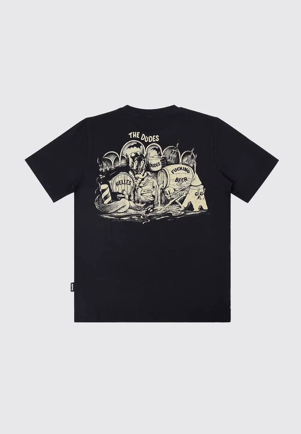 THE DUDES HELLES IN HELL T-SHIRT - BLACK
