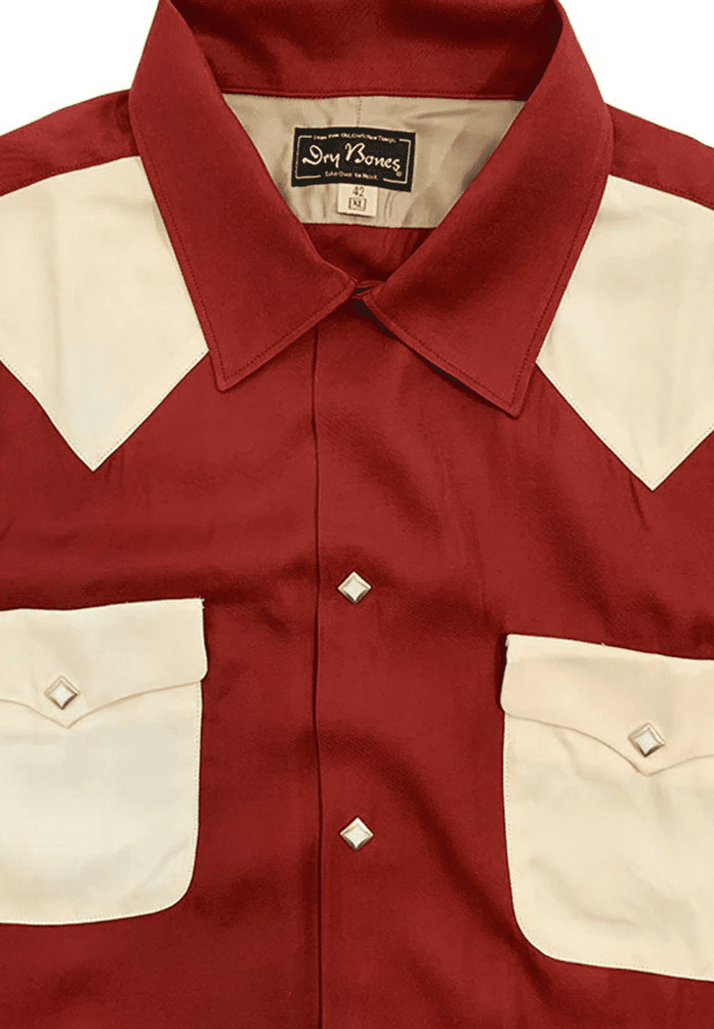 DRY BONES WESTERN YOKE 2 FLAP OPEN SHIRT - WINE
