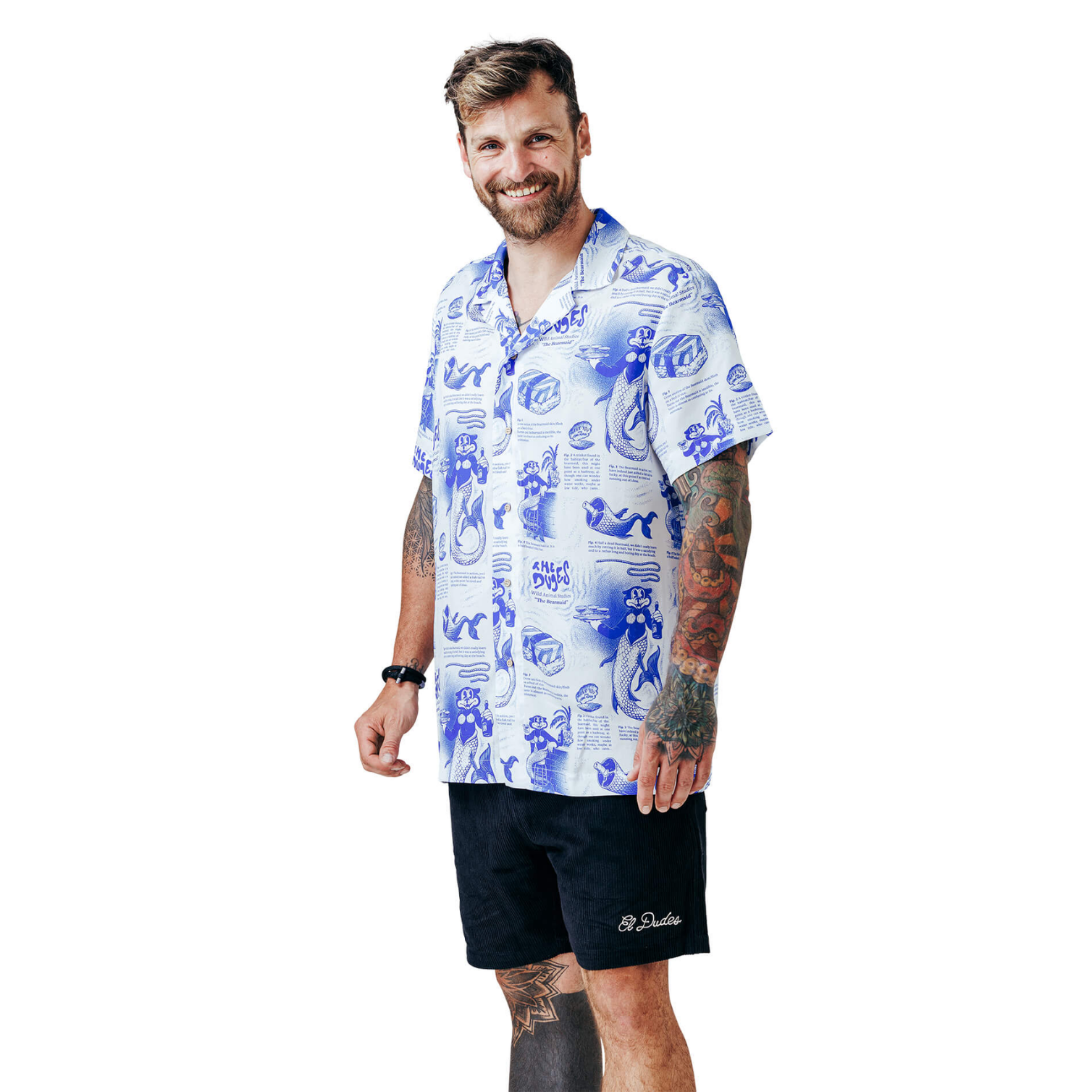 THE DUDES BEARMAID ISLAND HAWAIIAN SHIRT - OFF WHITE