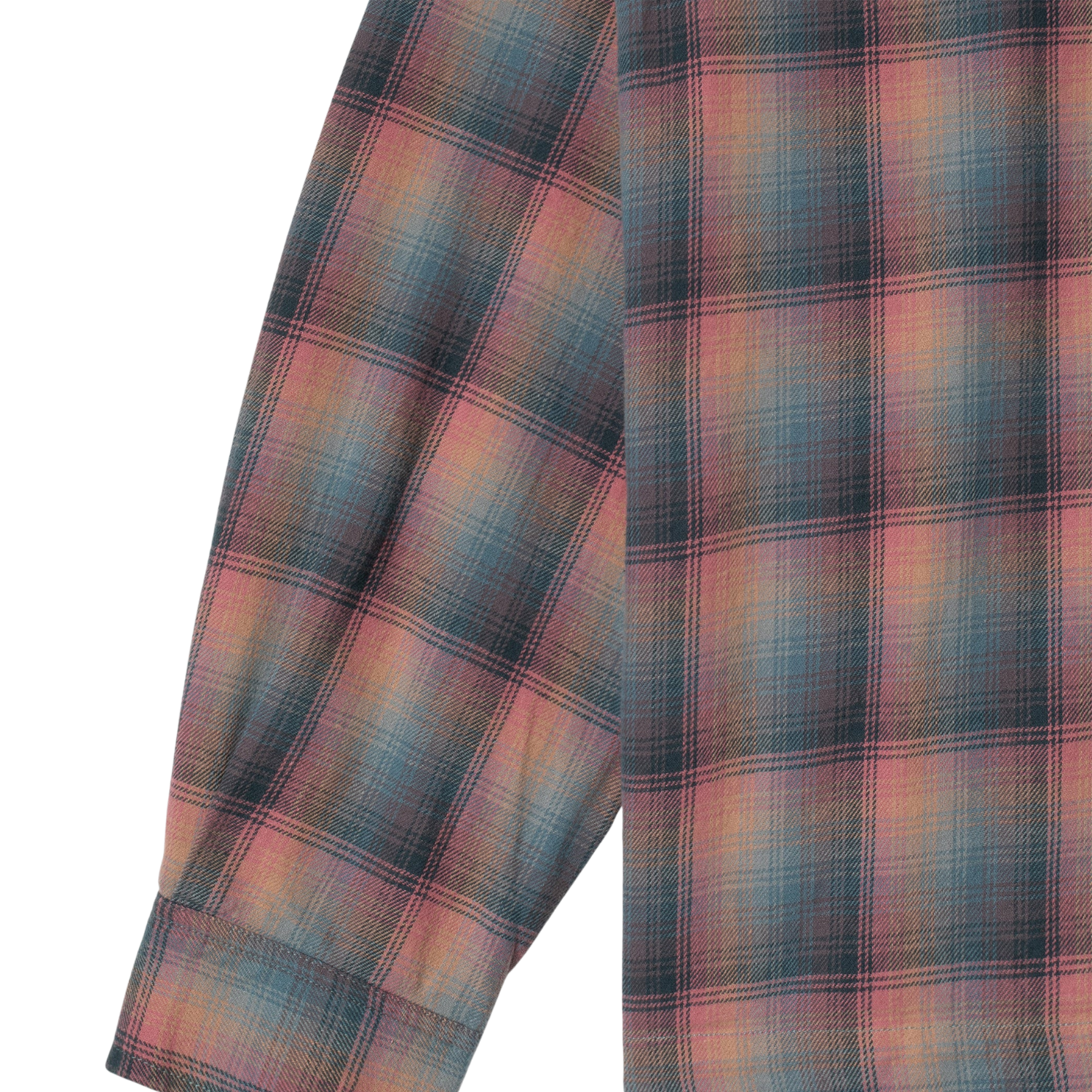 STAN RAY ZIP SHIRT - PINK/TEAL PLAID
