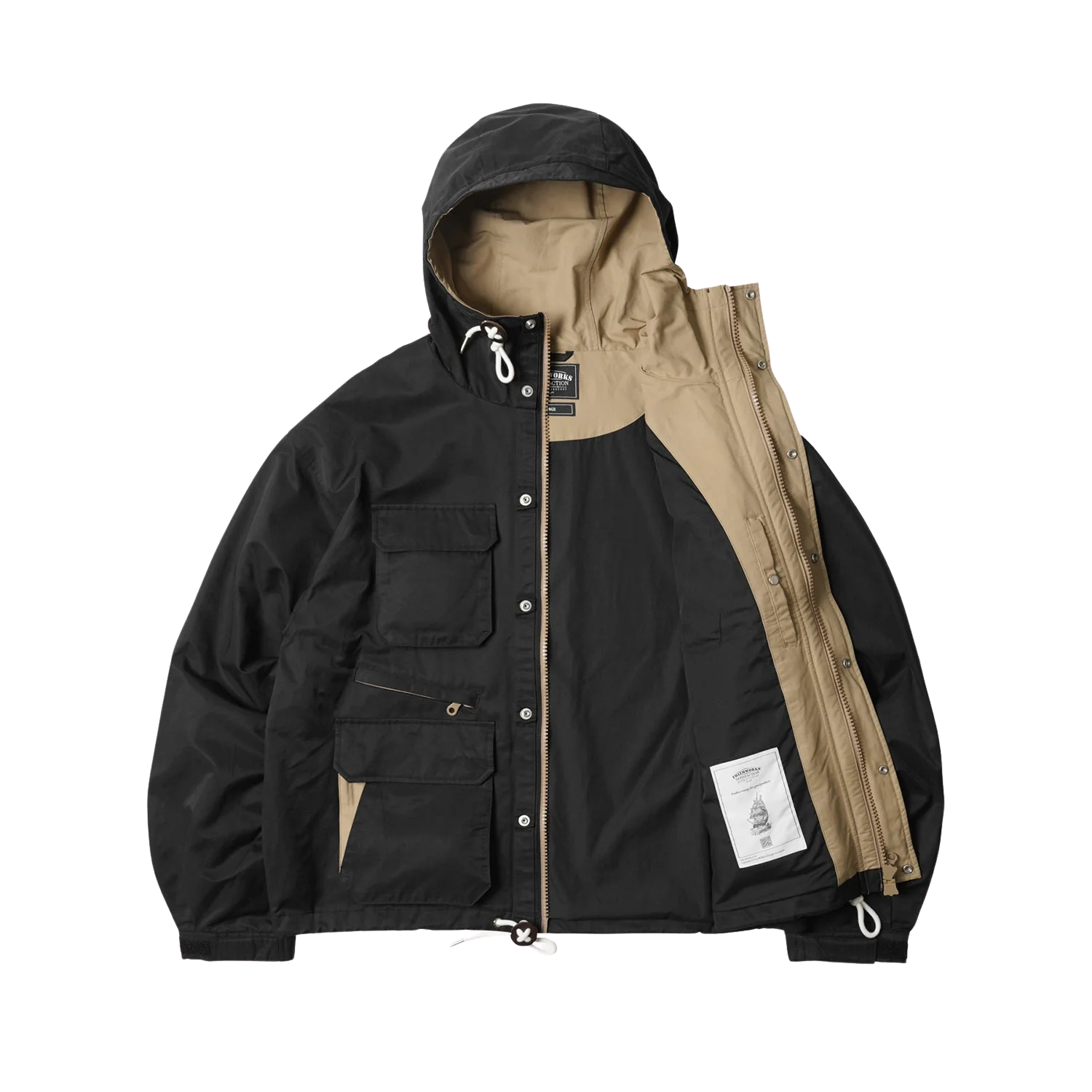 FRIZM WORKS WADING HOODED PARKA - BLACK