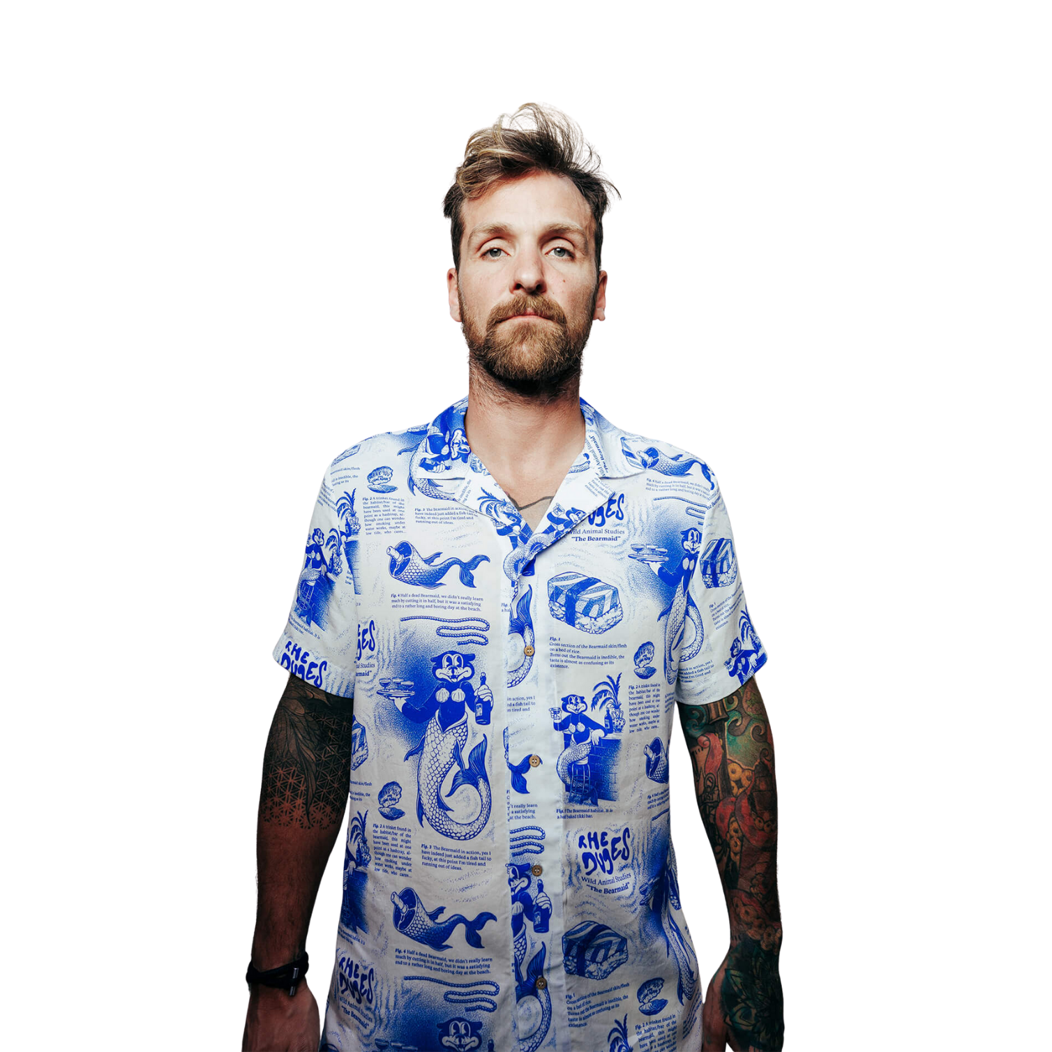 THE DUDES BEARMAID ISLAND HAWAIIAN SHIRT - OFF WHITE