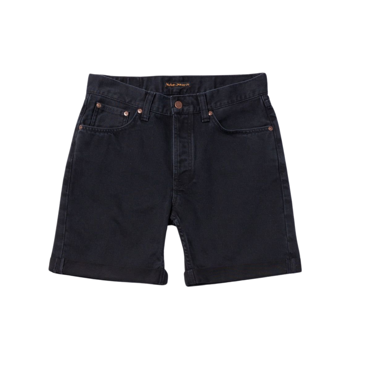 Nudie Josh Denim Shorts — Aged Black — view 2