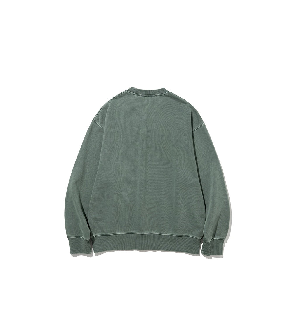UNIFORM BRIDGE BASIC DYEING SWEATSHIRT - PIGMENT GREEN