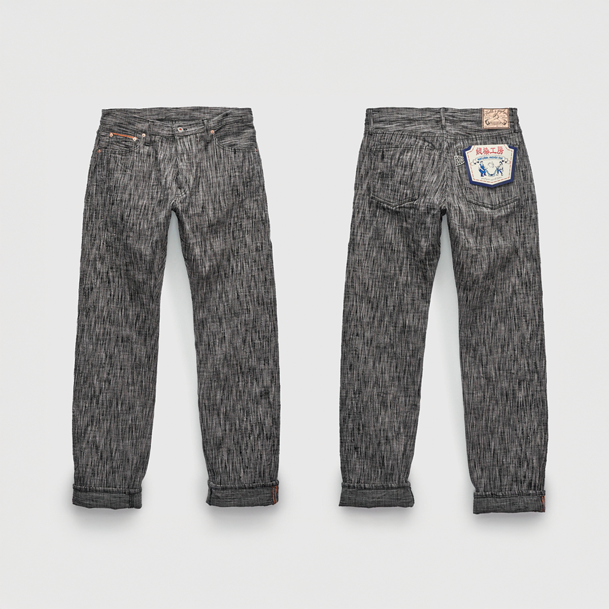 GRAPH ZERO - 15OZ SKEIN DYEING SLIM JEANS - BLACK GRAY