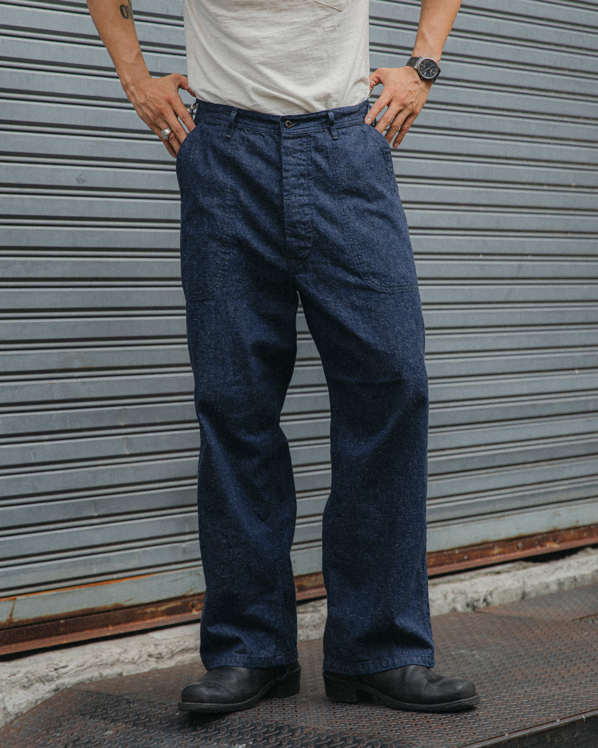 ORSLOW WWII 40S US NAVY WIDE-FIT UTILITY TROUSERS - ONE WASH
