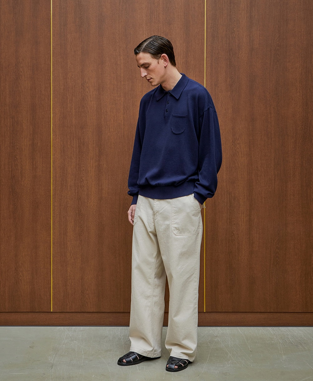 UNIFORM BRIDGE COTTON FATIGUE PANTS WIDE FIT BLACK - BLACK