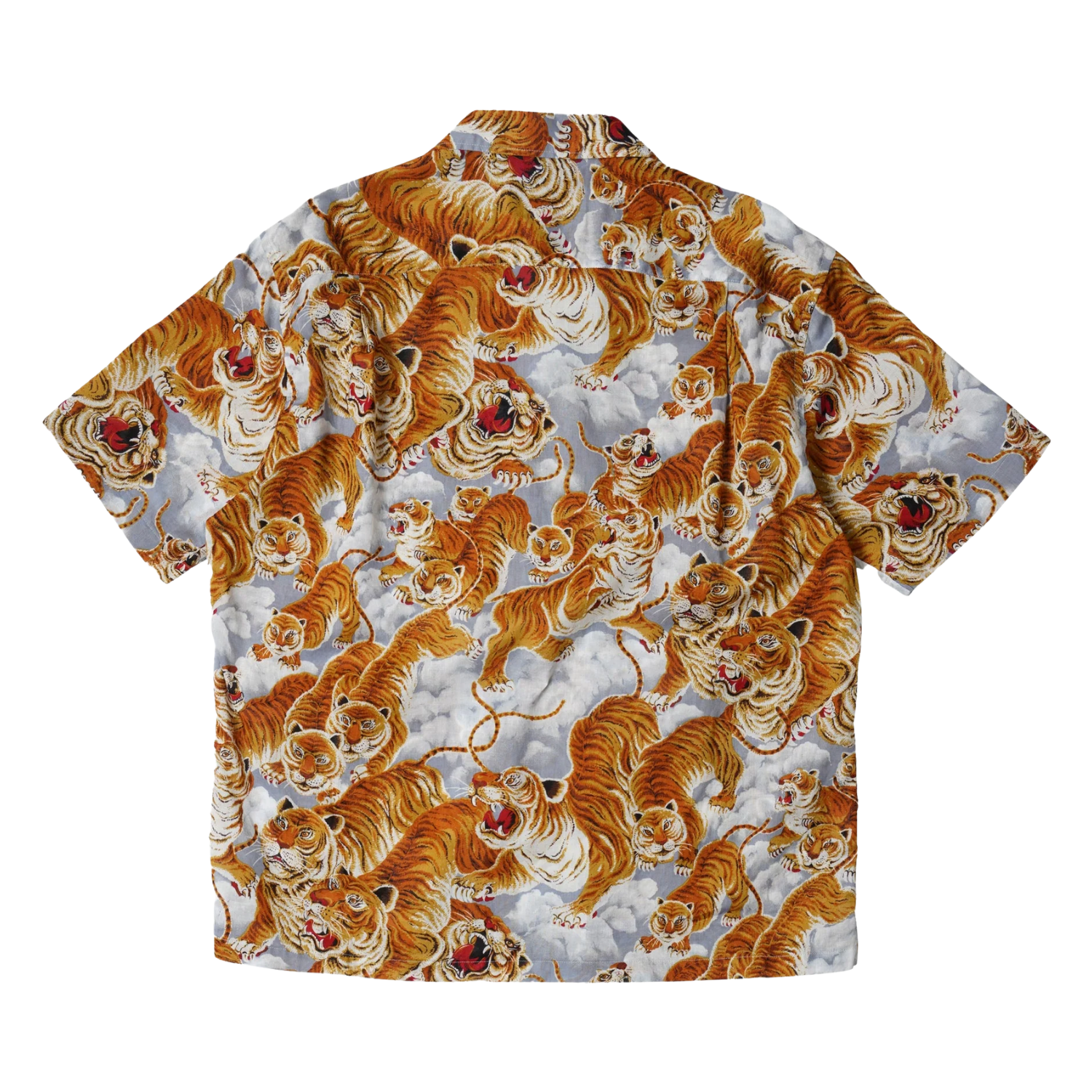 FRIZM WORKS TIGER HAWAIIAN HALF SHIRT - GRAY