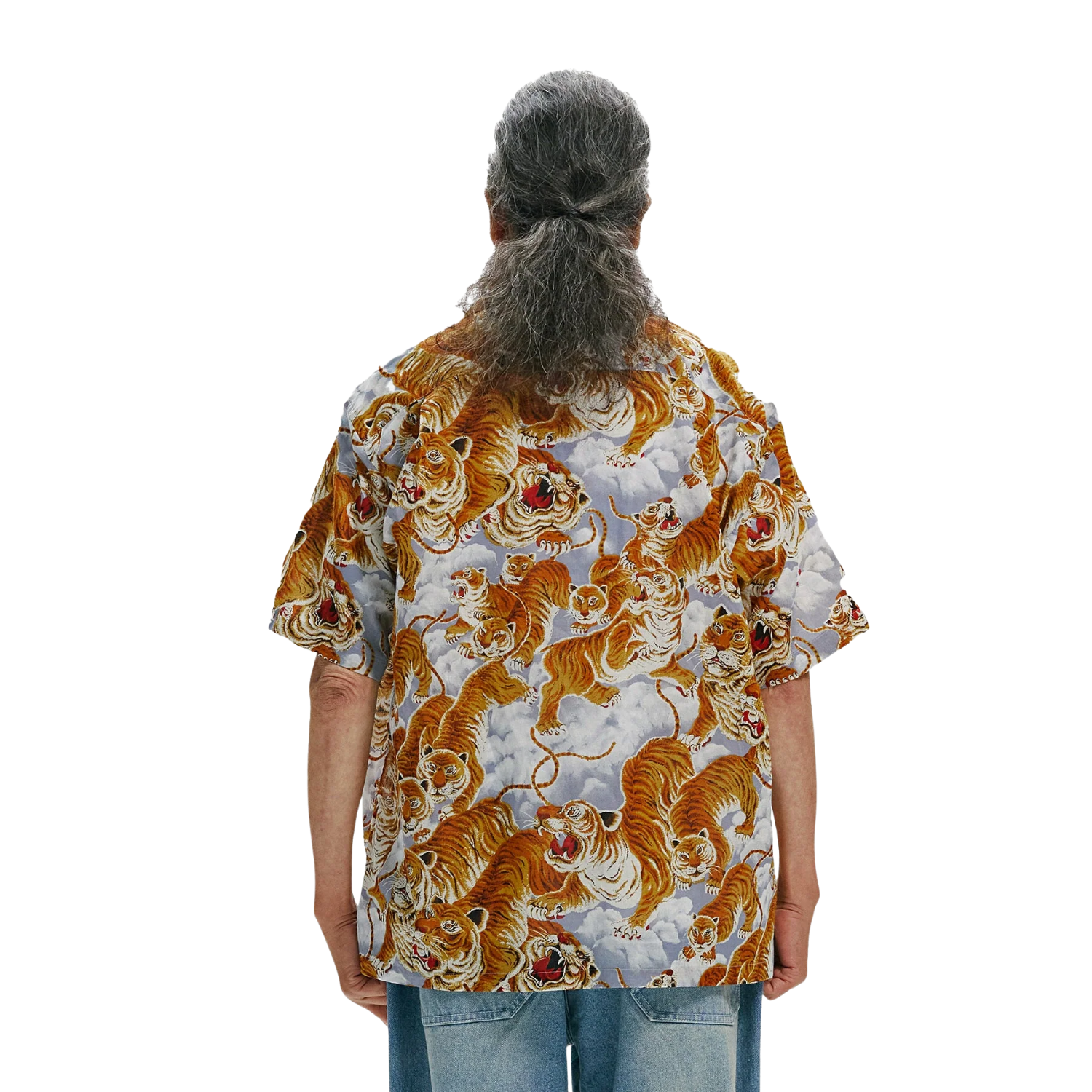 FRIZM WORKS TIGER HAWAIIAN HALF SHIRT - GRAY