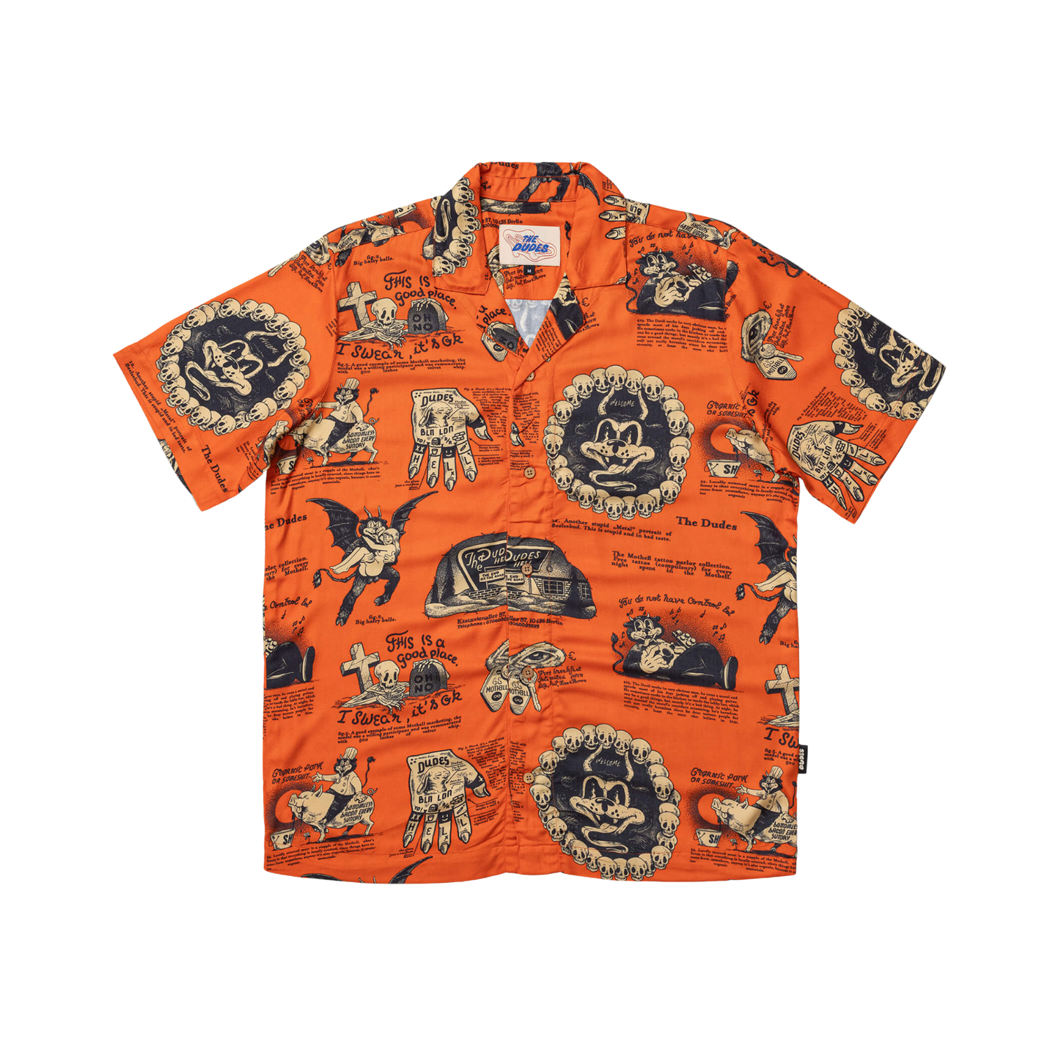THE DUDES BEELZEBUD RED HAWAIIAN SHIRT - MULTICOLOR