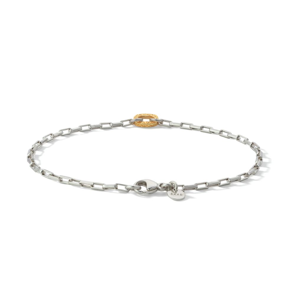 SAAD ARABESQUE 24K GOLD PLATED LINK CHAIN BRACELET 19CM