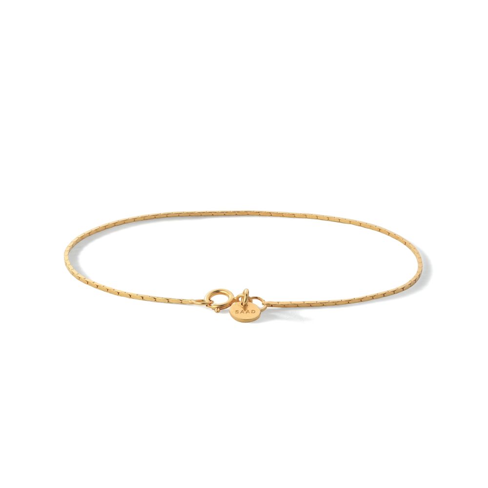 SAAD 24K GOLD PLATED SNAKE CHAIN BRACELET SLIM 16CM
