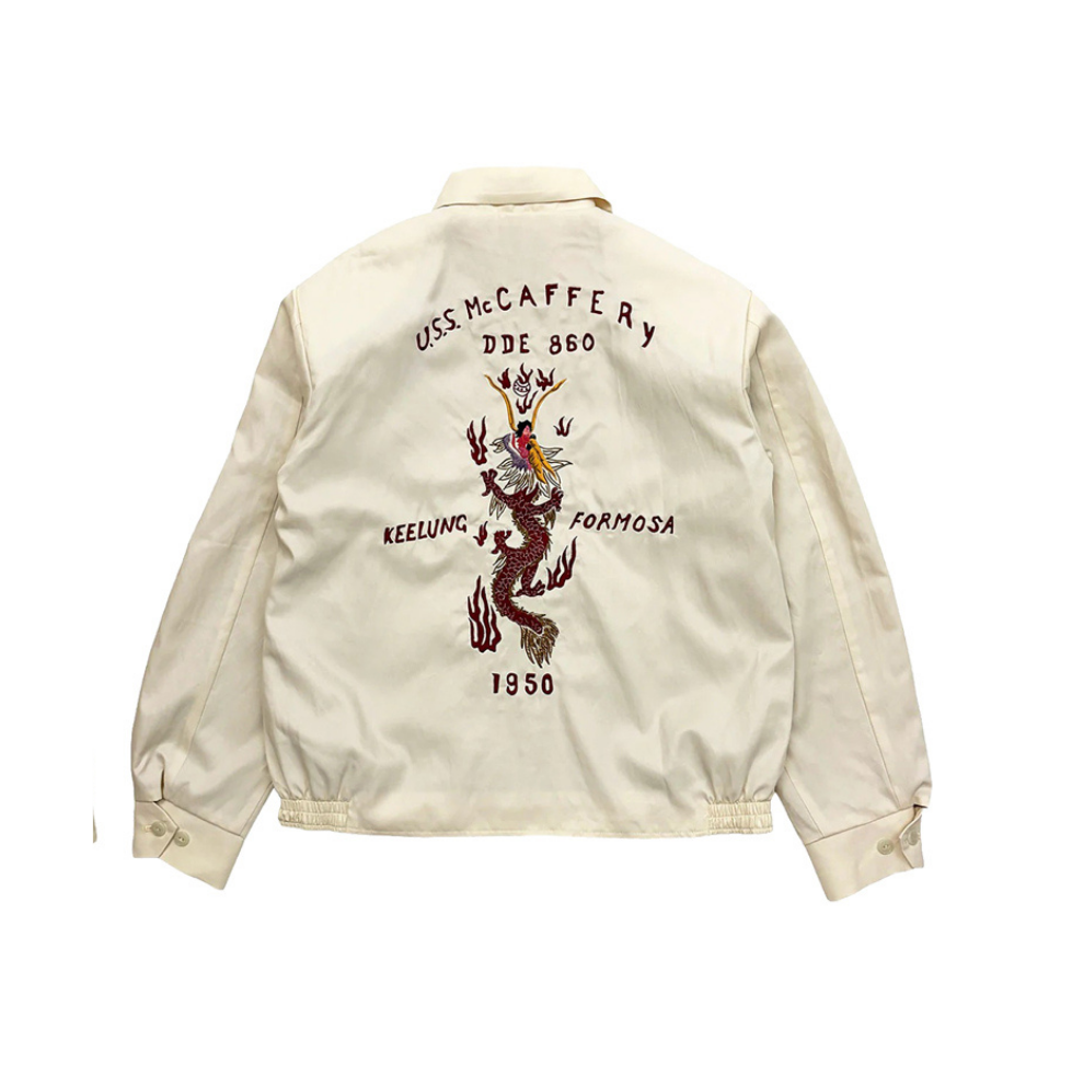 DRY BONES EMBROIDERED JACKET DRAGON - IVORY