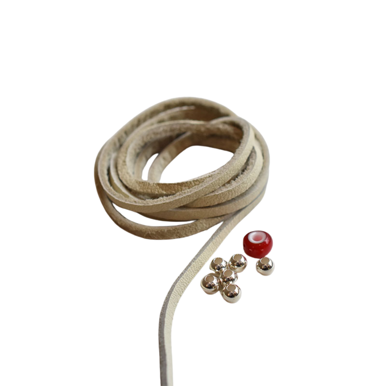 SAAD WHITE HEART BEAD - RED