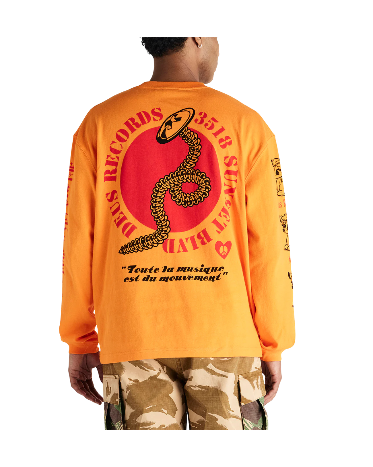 DEUS EX MACHINA DANCING GHOST LS TEE - PERSIMMON ORANGE