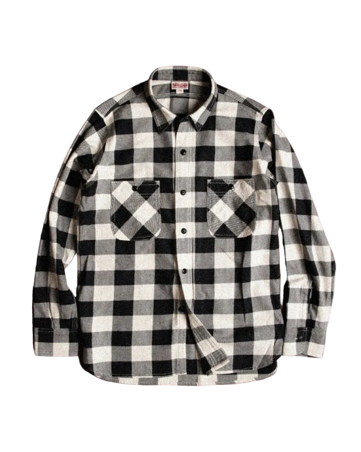 MILITORA LOT 206 1940S BUFFALO PLAID SHIRT - BLACK/WHITE
