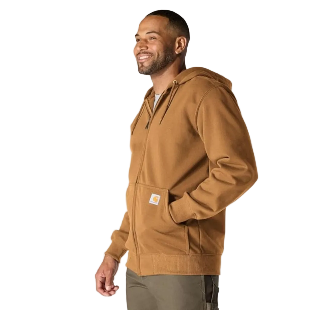 CARHARTT RAIN DEFENDER LSE-FT HW FULL ZIP SWEATSHIRT - CARHARTT BROWN