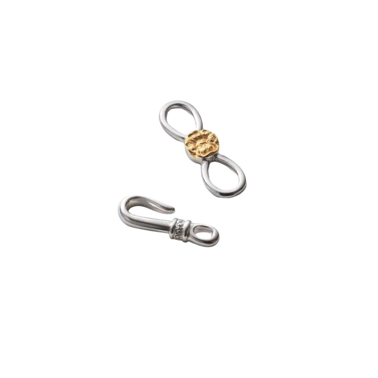 SAAD POPPY END HOOK SILVER 925 K24 (24K) GOLD PLATED NECKLACE PARTS - No Color