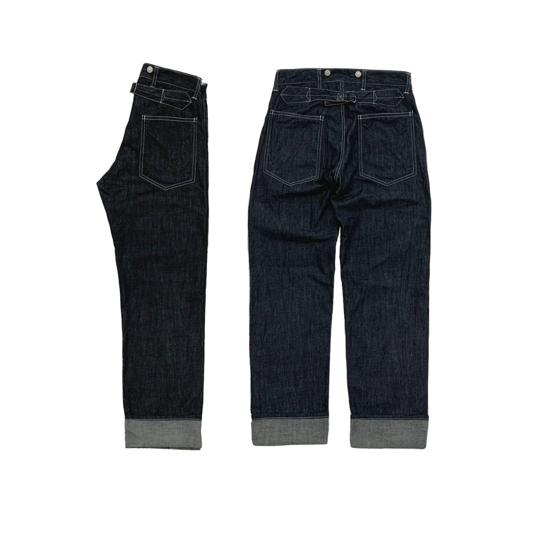 DRY BONES ARMY DENIM WORK TROUSERS - INDIGO