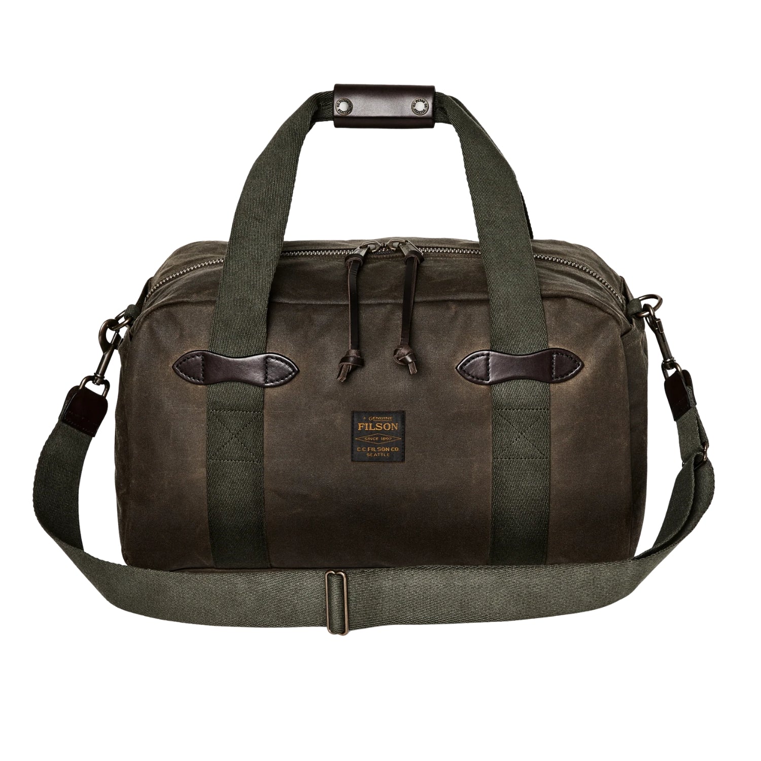 Filson Small Tin Cloth Duffle Bag — Otter Green — view 2