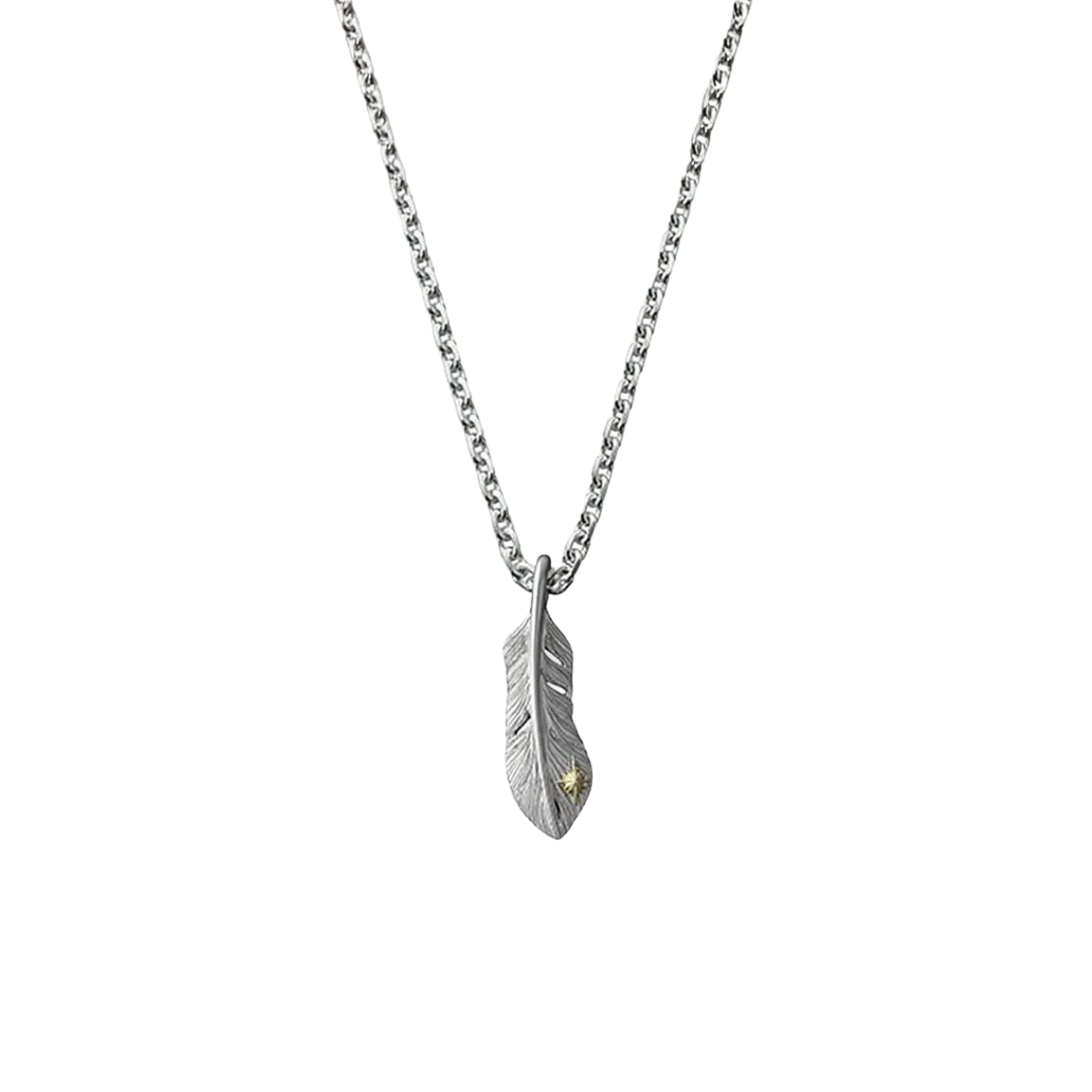SAAD WHITE BURNT FEATHER (LEFT FACING) PENDANT TOP K18 (18 KARAT GOLD) - No Color