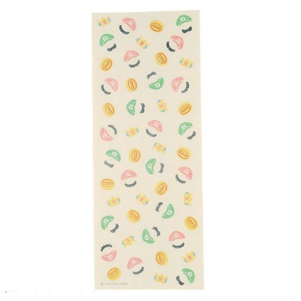 MARUSHIN SUN HEART  SUPER MARIO TEMARI SILHOUETTE JAPANESE HAND TOWEL - MULTICOLOR