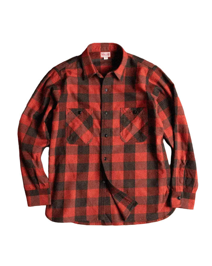 MILITORA LOT 206 1940S BUFFALO PLAID SHIRT - BLACK/RED