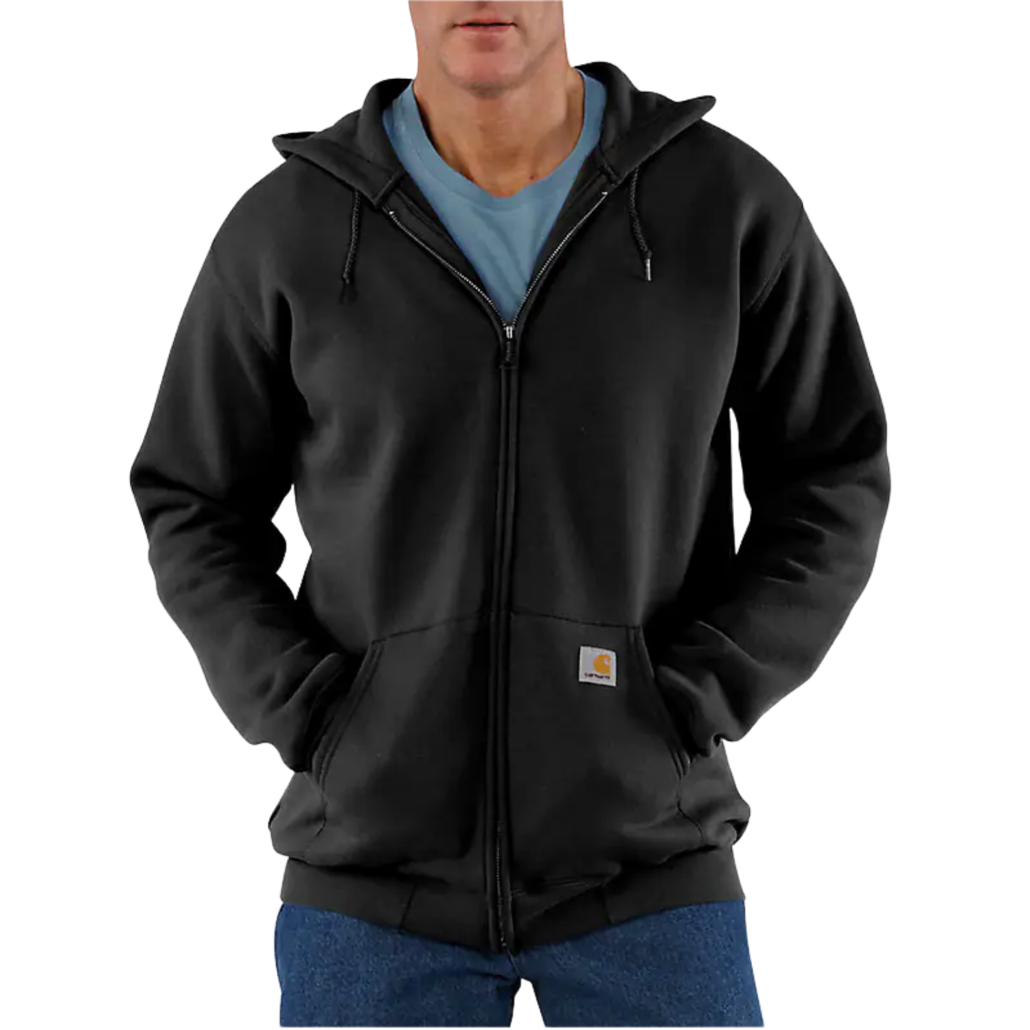 CARHARTT LOOSE FIT MIDWEIGHT FULL-ZIP SWEATSHIRT - BLACK