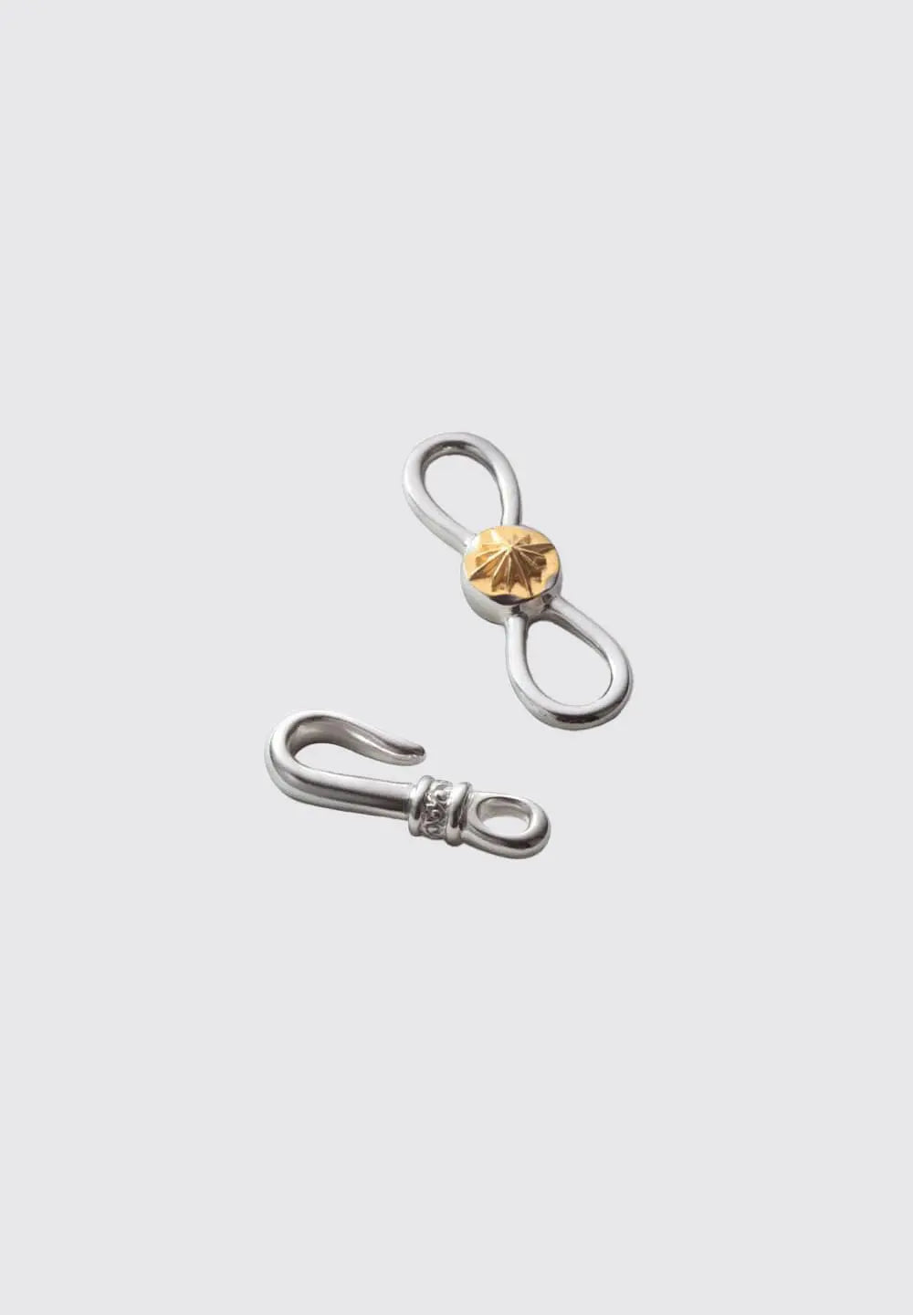 SAAD SUN SYMBOL END HOOK SILVER 925 K24 (24K) GOLD PLATED NECKLACE PARTS - No Color