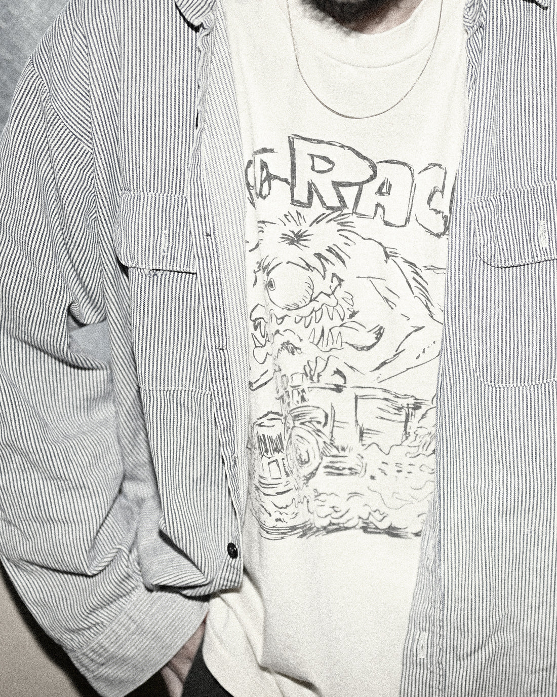 UNISON SPECIAL GIANT TUBE PG PRINT S/S TEE(RACE!!) - NATURAL