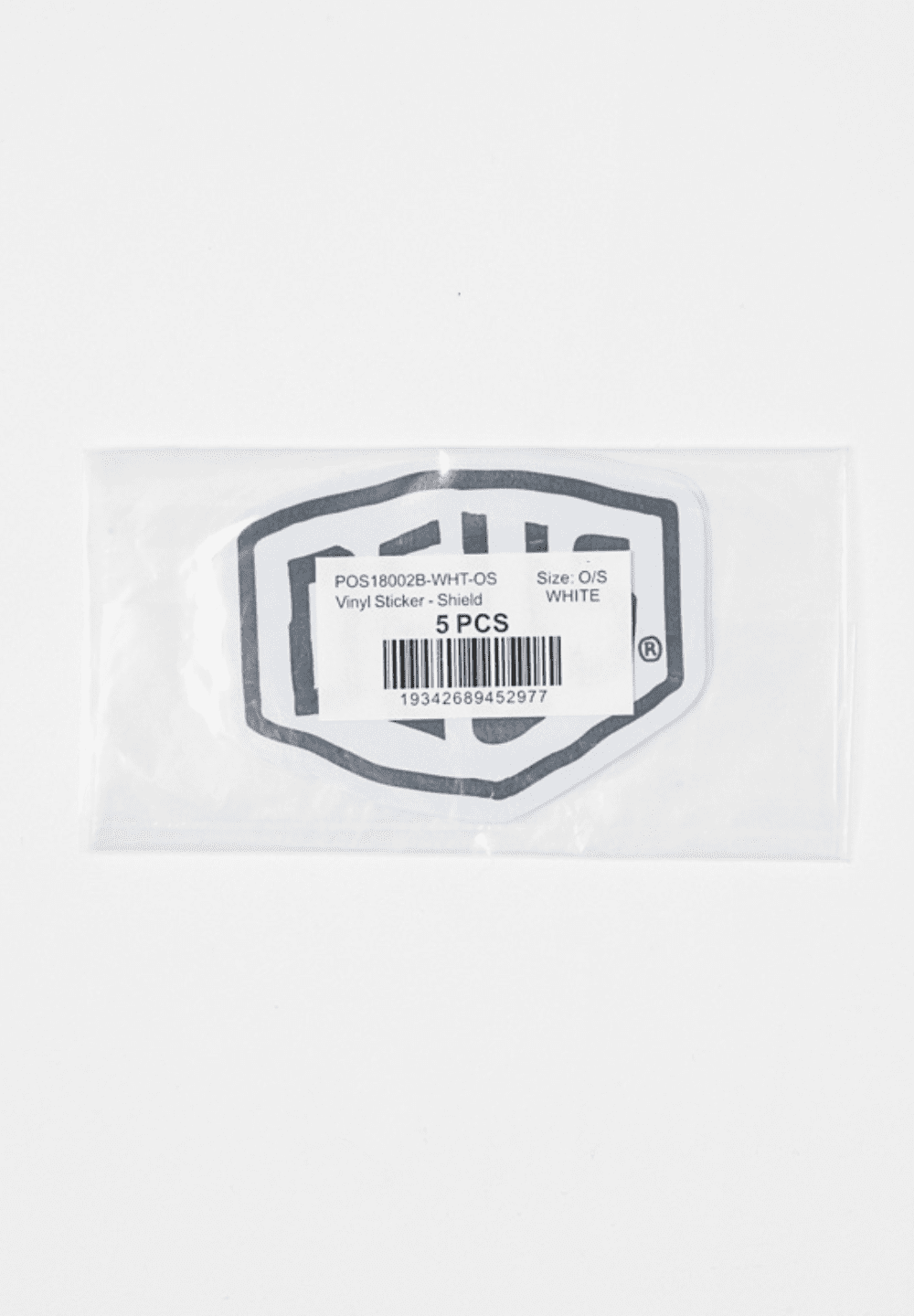 DEUS EX MACHINA VINYL STICKER - SHIELD - WHITE