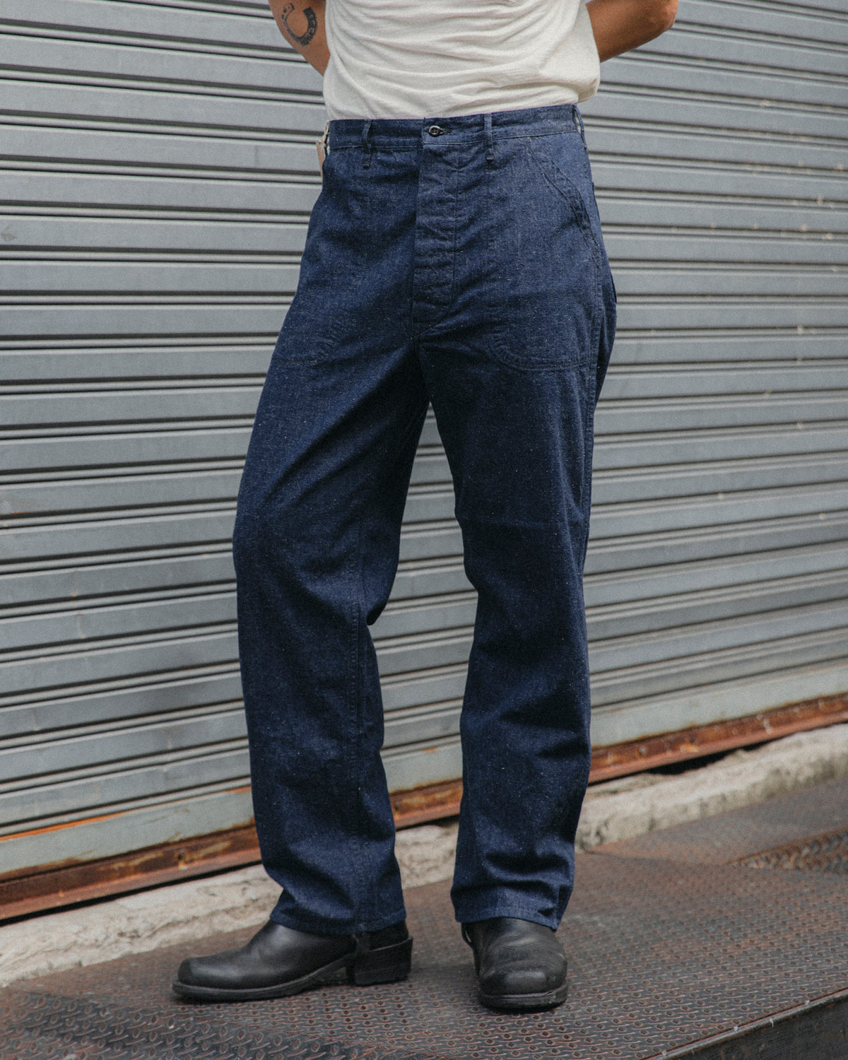 ORSLOW US NAVY UTILITY DENIM PANTS - ONE WASH