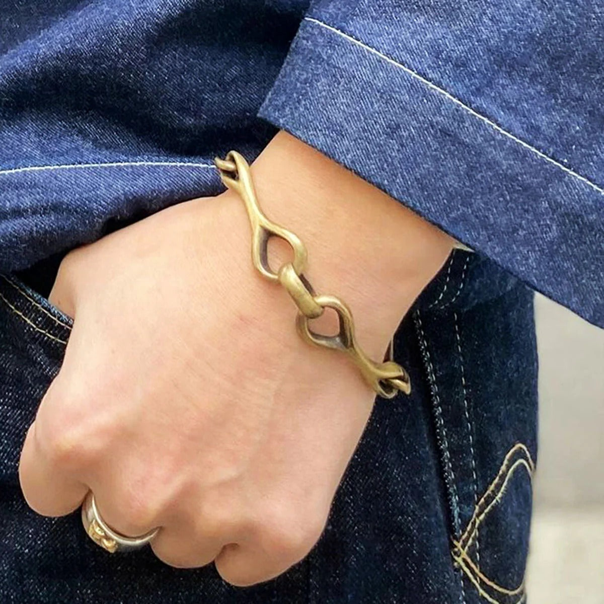 DRY BONES BRASS BIT BRACELET - BRASS