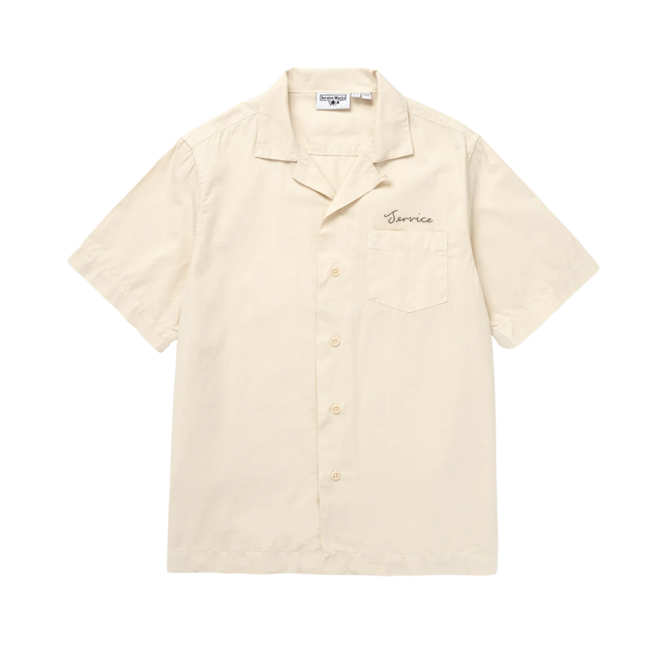 Service Works Script Resort Shirt — White Oak — front view