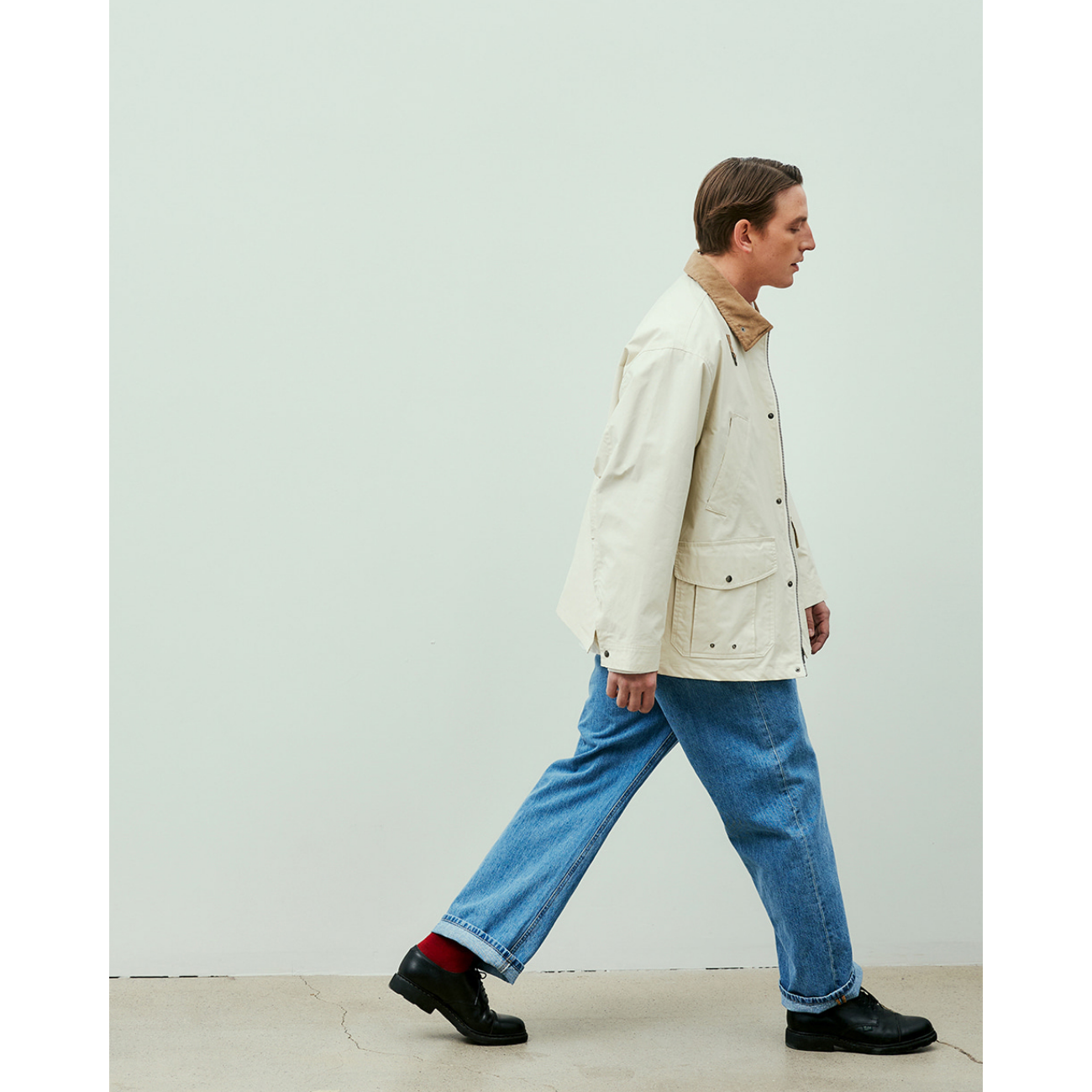 UNIFORM BRIDGE COMFORT DENIM PANTS - NATURAL