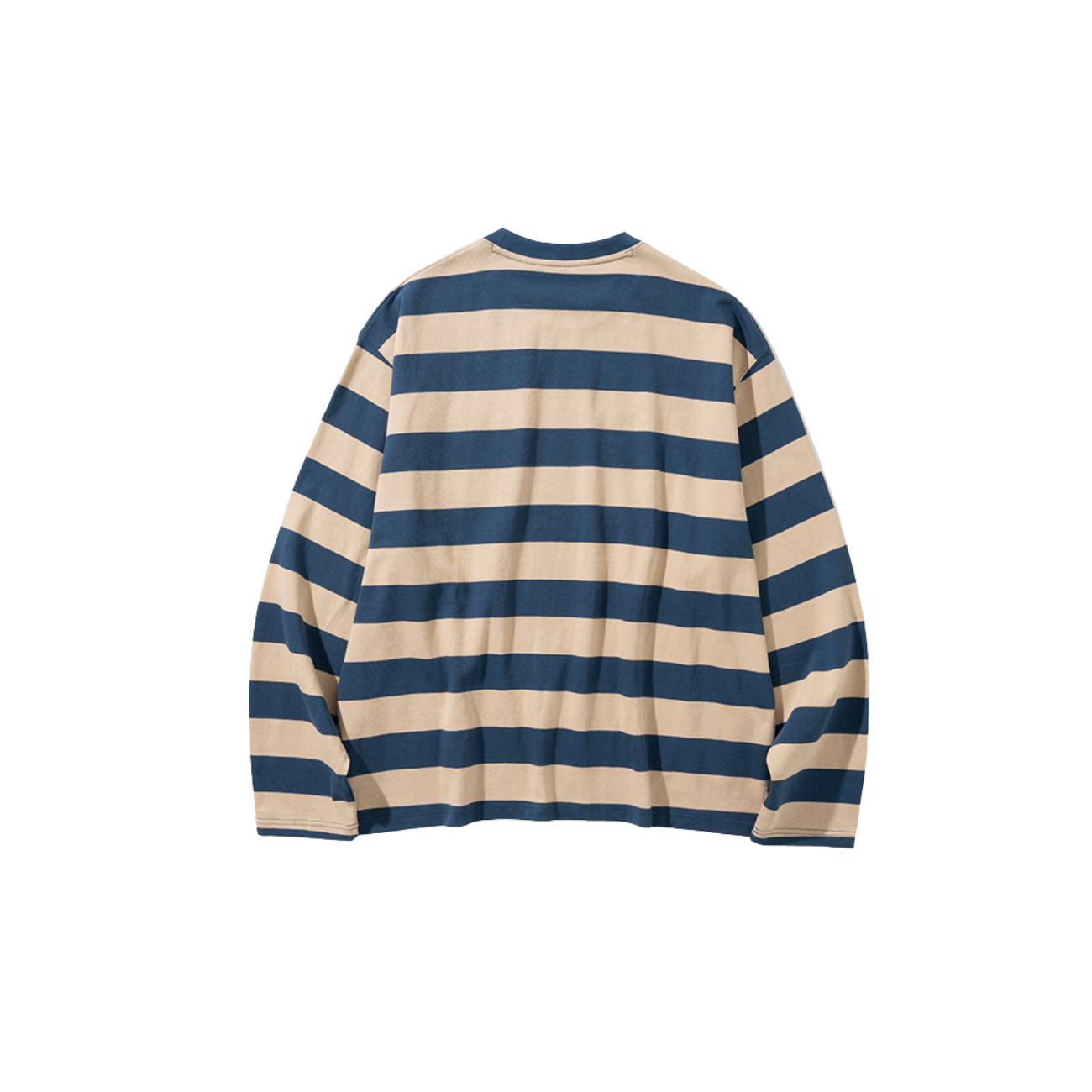 UNIFORM BRIDGE NAVAL STRIPE POCKET L/S T-SHIRT - BLUE
