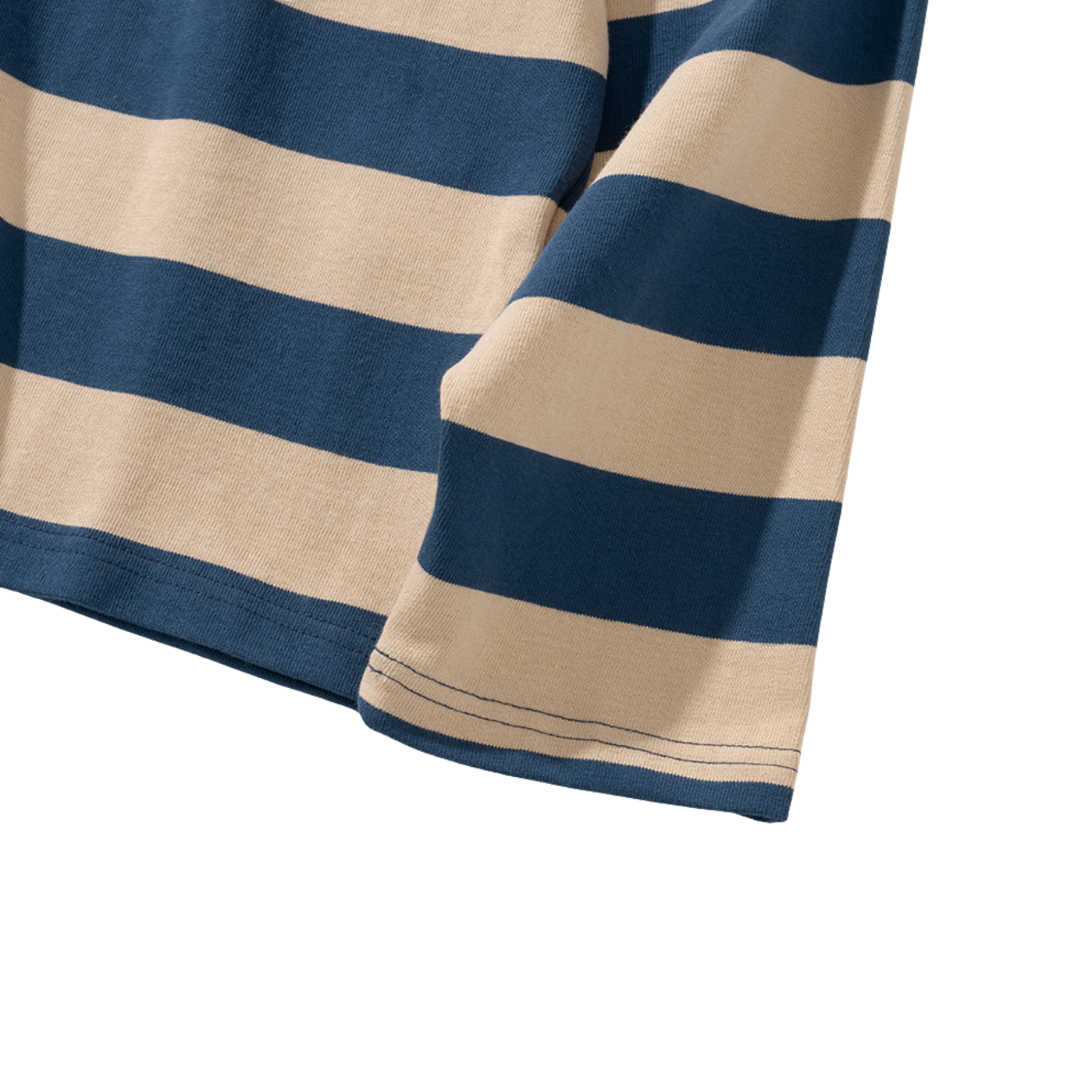 UNIFORM BRIDGE NAVAL STRIPE POCKET L/S T-SHIRT - BLUE