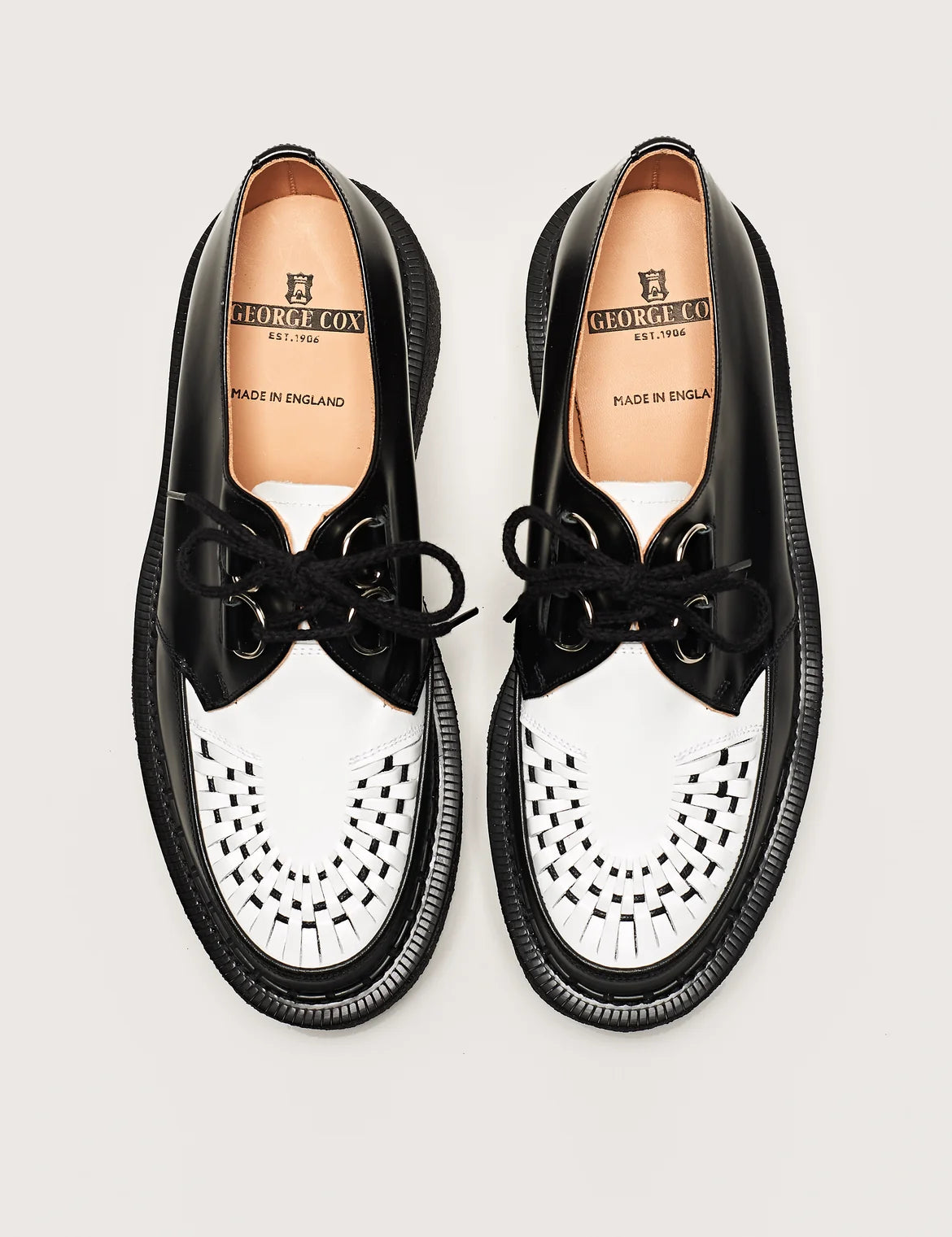 GEORGE COX SKIPTON D RING - BLACK/WHITE