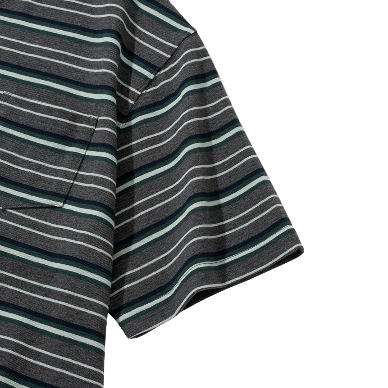 UNIFORM BRIDGE AE VINTAGE STRIPE S/S T-SHIRT - CHARCOAL