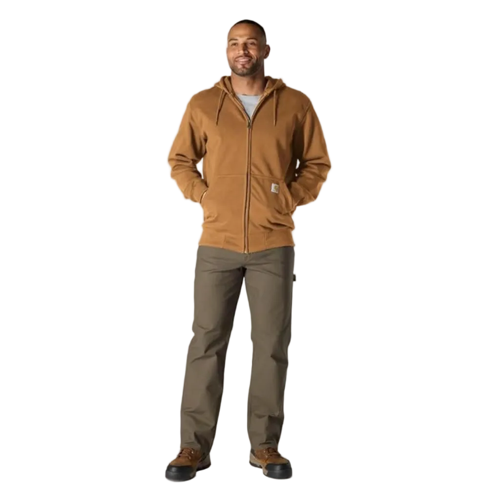 CARHARTT RAIN DEFENDER LSE-FT HW FULL ZIP SWEATSHIRT - CARHARTT BROWN