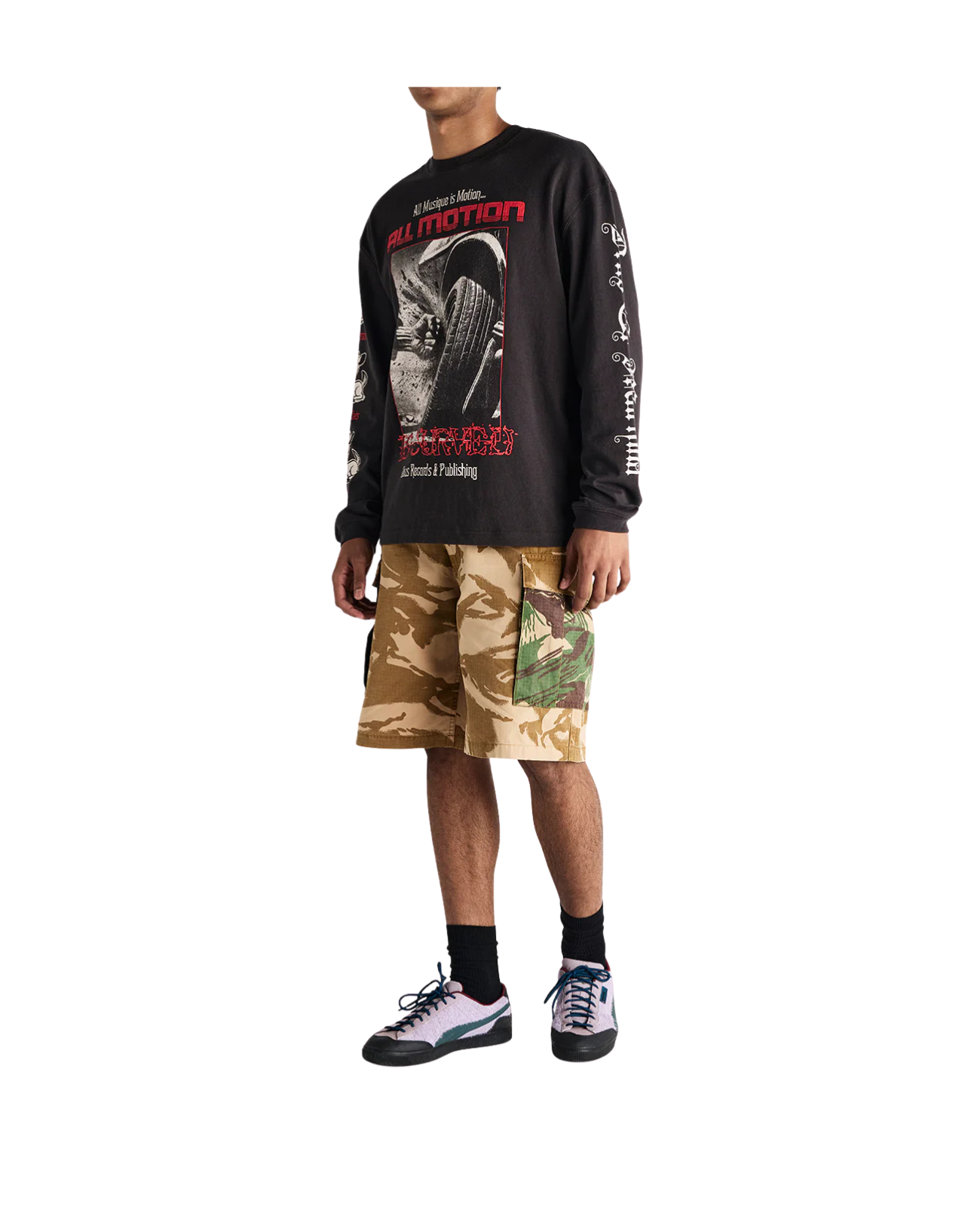 DEUS EX MACHINA DANCING GHOST LS TEE - ANTHRACITE