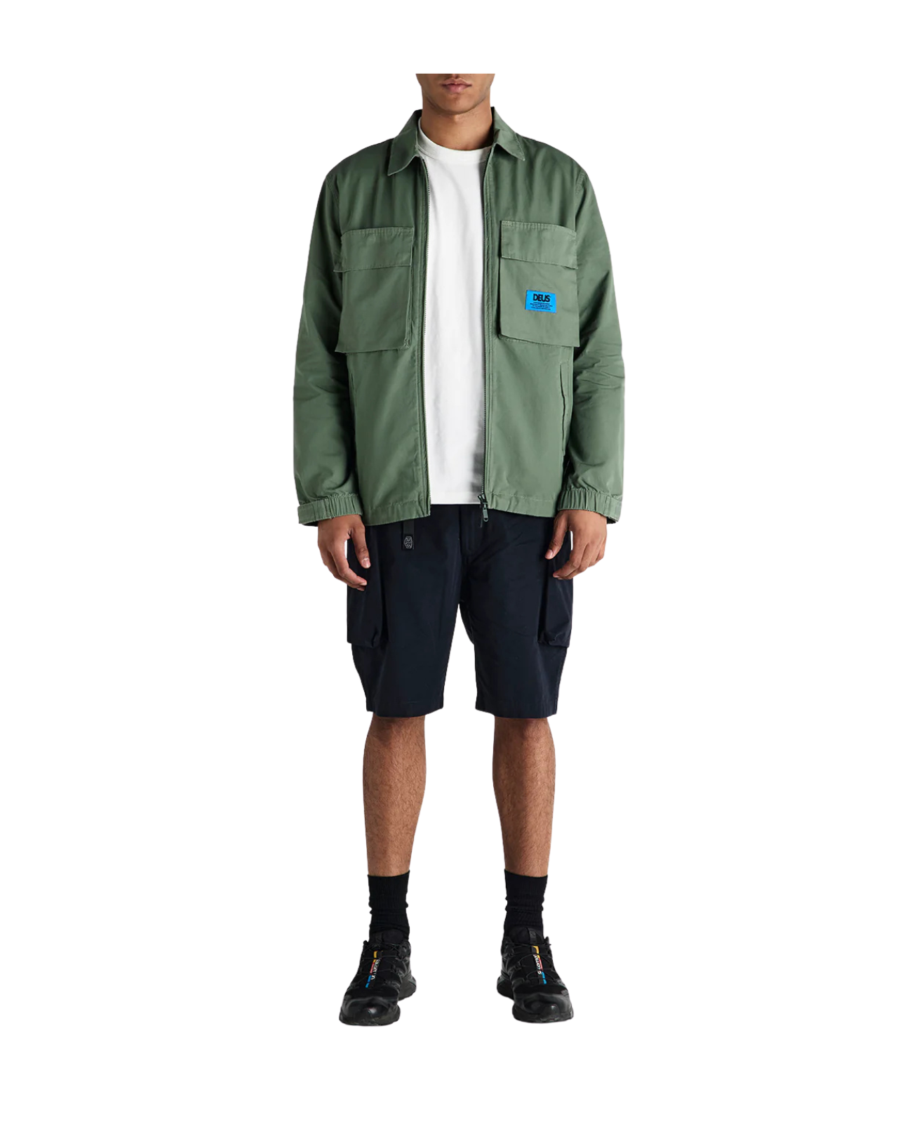 DEUS EX MACHINA DUCK DIVE ZIP SHIRT - CLOVER