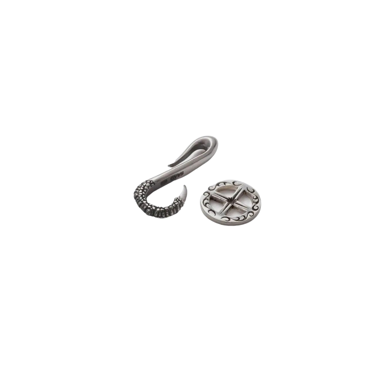 SAAD ARABESQUE MEDICINE WHEEL EAGLE CLAW SILVER 925 PENDANT TOP - No Color