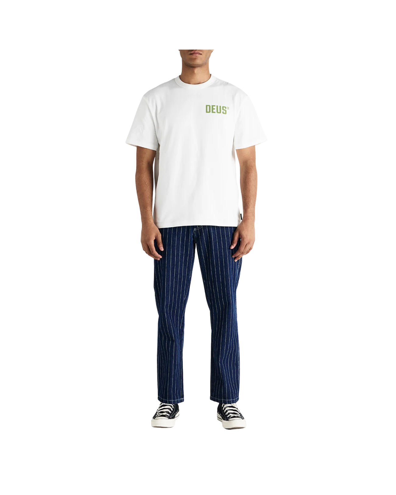 DEUS EX MACHINA DALLAS STRIPE WORK PANT - INDIGO