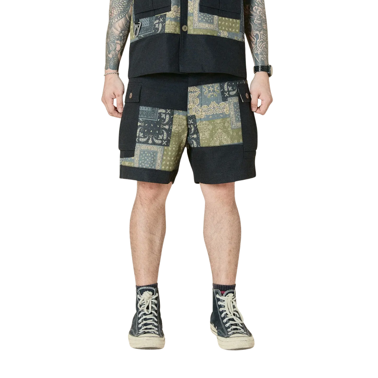 UNION LABS PATCH UP P43 SHORTS - BLACK