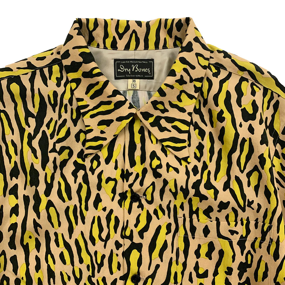 DRY BONES S/S OPEN SHIRT VINCENTS LEO - BEIGE