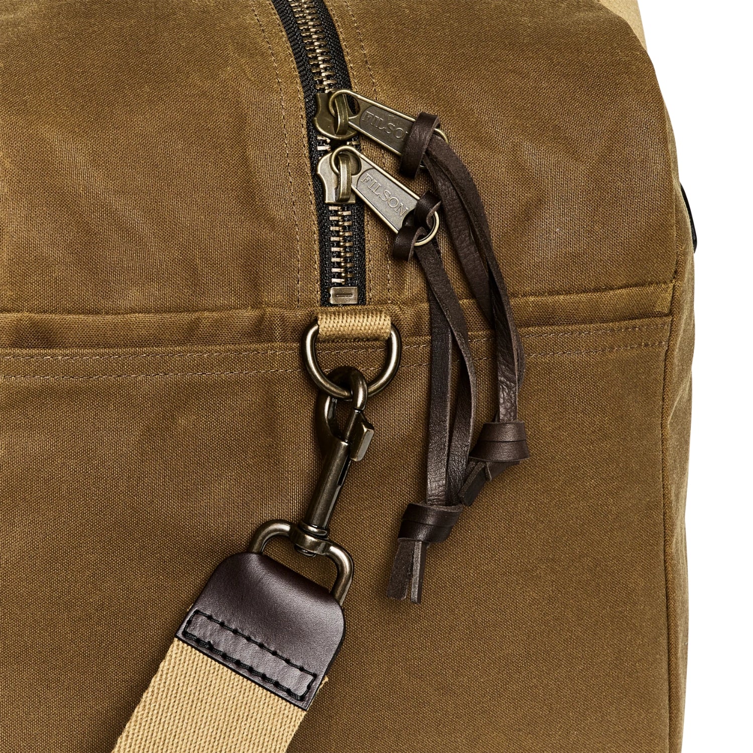 Filson Medium Tin Cloth Duffle Bag — Dark Tan — view 3